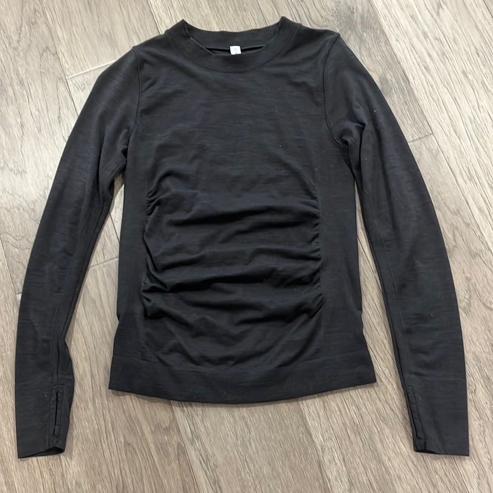 ATHLETA seamless longsleeve, charcoal, size S